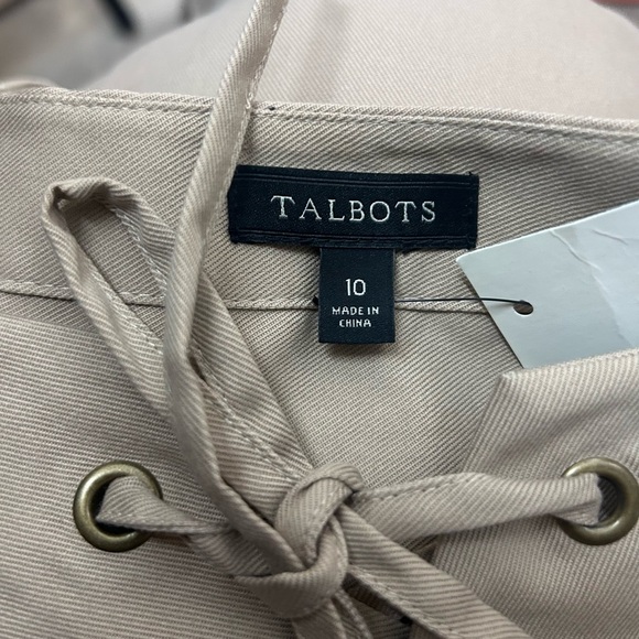 NEW Talbots Lace Up Shift Dress 10 Closet Essential Tencil Blend Preppy Coastal - Picture 7 of 10